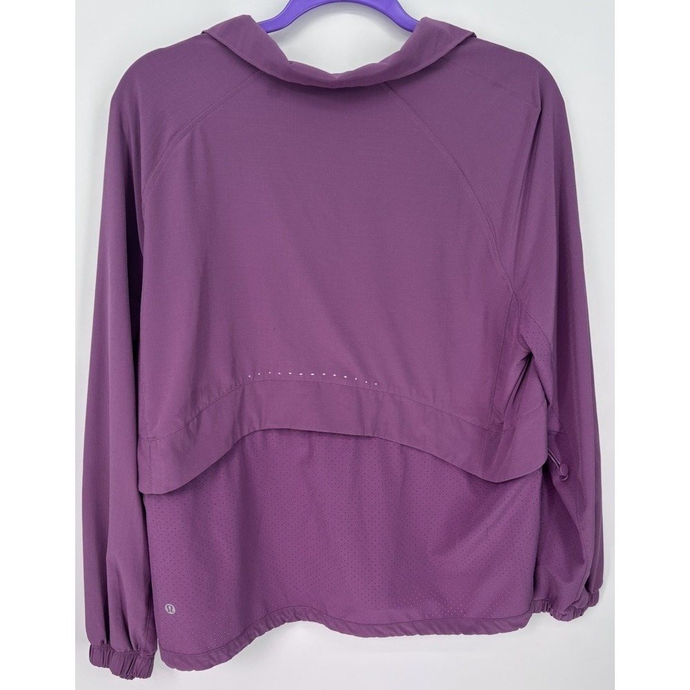 Lululemon Stretch Ripstop Running Half Zip Jacket Women Size M Vintage Plum 0296 - Picture 3 of 7